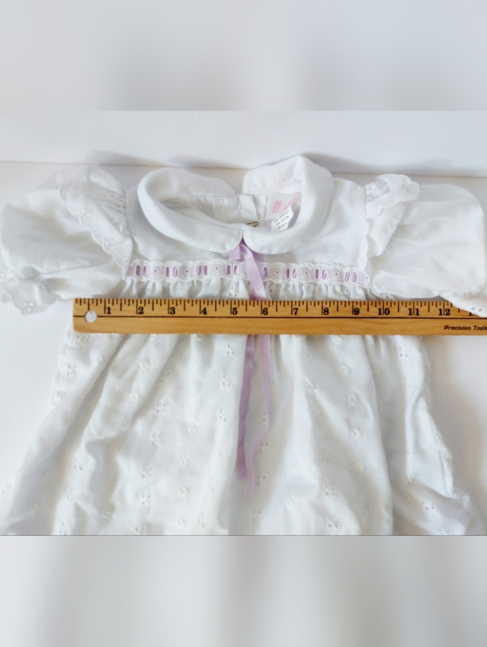 90s White Eyelet Lace Dress Cottagecore‎ 3T Sears Victorian Vintage Prairie - Picture 6 of 7